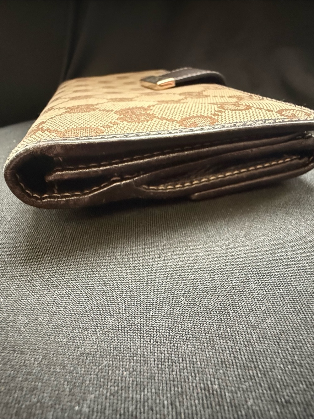 Gucci Brown and Beige GG Canvas Snap Wallet - Picture 8 of 11